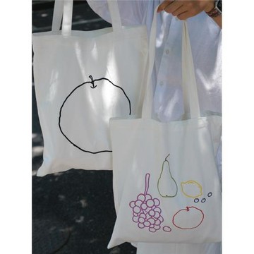 別來無恙【一個蘋果】原創刺繡單肩包大容量薄布袋平平安安松弛感