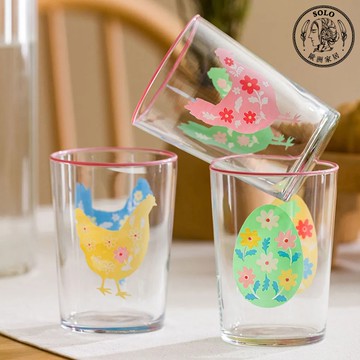 【SOLO 歐洲家居】LCW Home 510ml 可愛母雞玻璃杯 三入組 茶杯 水杯 果汁杯 土耳其製造 禮物
