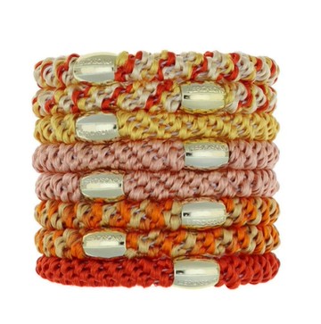 美國 L. Erickson 彈力髮圈-Poppy 金釦粗款髮圈 原裝8入 名牌髮圈【南風百貨】