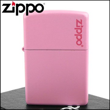 【ZIPPO】美系~LOGO字樣打火機~Pink Matte粉紅烤漆