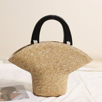 現貨+預購 女草編包手提包渡假單肩側背包大容量藤編織包包-小眾帽型手提包74ly16【獨家進口】【米蘭精品】