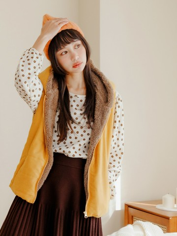 鋪棉內刷毛連帽背心