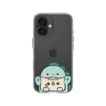 iPhone 16 Clear Case（相機按鈕） 透明 - fluffystar 毛絨絨星人 - 小恐龍Bobo