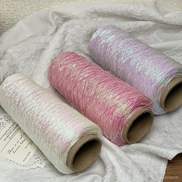 ⚡臺灣爆品⚡網紅炫彩銀色包芯紗Feve衕款閃銀特色編織綫金銀絲diy手工鈎織包 EAQF