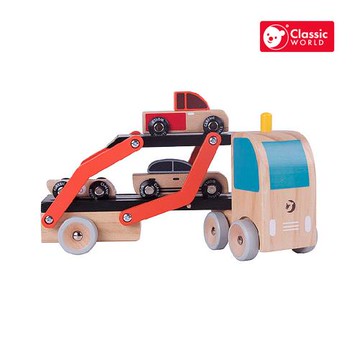 【德國 classic world 客來喜經典木玩】 兒童拼裝雙層卡車
