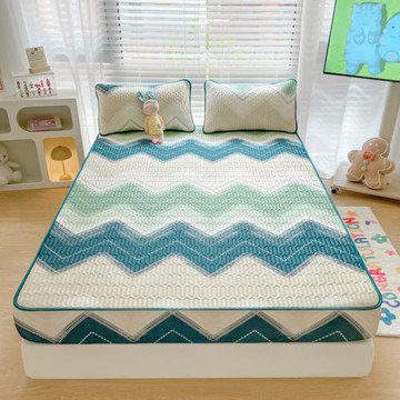 2025新款床笠款乳膠涼席三件套夏季款空調涼感絲可機洗夏被四件套