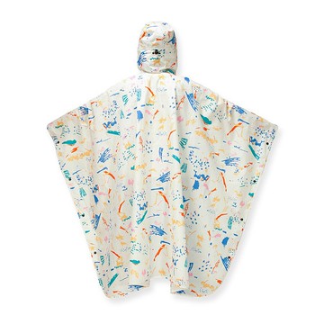 【彩虹】日韓限定 POLER RAIN COAT 可收納式防水斗篷 噴漆彩漾