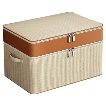 ANTIAN 牛津布衣物收納盒/衣服褲子收納箱/搬家衣物存放盒/防水防潮整理箱 巨無霸  1個  70 x 50 x 40cm  深棕色