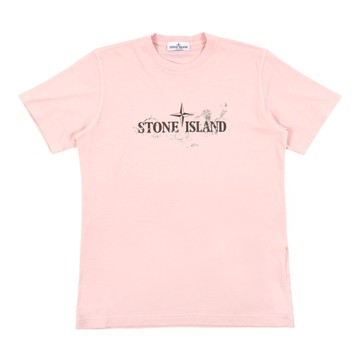 Stone Island Kids 粉色短袖T-SHIRT