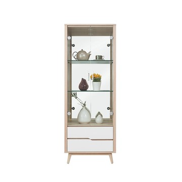 STYLEHOUSE [NM31]羅莎原橡雙色2.1尺LED燈展示櫃NM31-781-免運費/免組裝/展示櫃