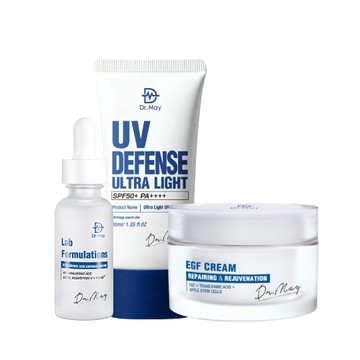 【Dr. May】美博士專業美容防曬組-隔離清爽防曬乳SPF50(40ml)+玻尿酸B5保濕精華(30ml)+EGF修復霜(30ml)