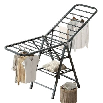 【居家生活Easy Buy】翼型摺疊收納曬衣架-三層款(曬衣架 曬棉被 晒鞋架)翼型三層曬衣架