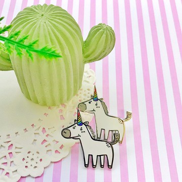 金屬胸針 徽章-彩虹系列  -彩虹獨角獸