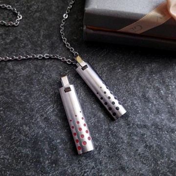 【絕版出清品】節點之間。中性髮絲紋啞光造型白鋼長墬鍊 /少量/