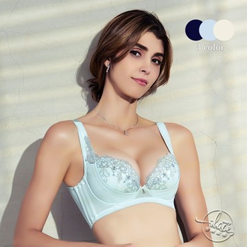 Lady 萊茵遐光系列 刺繡機能調整型內衣 B-F罩(破曉黑/水霧藍/淡雅砂)