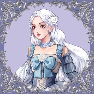 卡通女孩彩色貼紙Connie