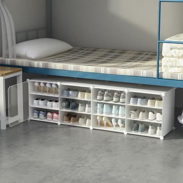 簡易組裝鞋柜魔片可調節DIY省空間折疊宿舍出租房防塵門口收納架