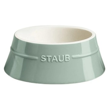 staub 寵物陶瓷圓形餐碗 400ml  莫蘭迪綠  1個