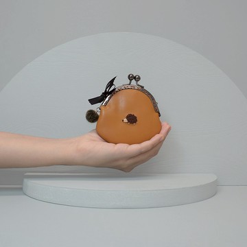 口金零錢包-繡珠刺蝟