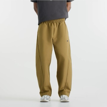NEW BALANCE 長褲 NB 棕綠 休閒寬褲 版型偏大 男 MB62M5Q4BRK