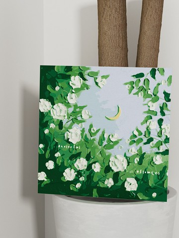 郁金香數字油畫diy花卉填充油彩畫手工手繪涂色填色治愈裝飾定制