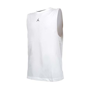 NIKE 男運動背心-DRI-FIT 休閒 上衣 慢跑 FN5857-100 白黑