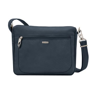 《TRAVELON》Classic三層防盜斜背包(藍)