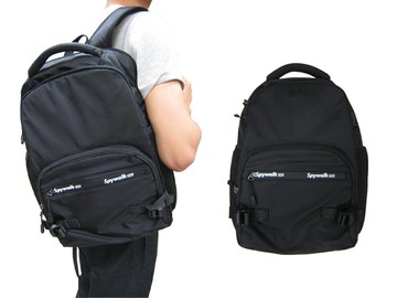 ~雪黛屋~SPYWALK 後背包中容量二主袋+外袋共五層A4資夾10吋電腦USB+線SD9013