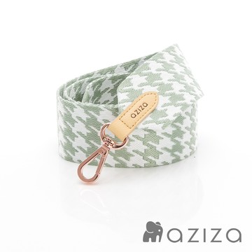 aziza 千鳥格寬版造型背帶 綠色