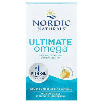 Nordic Naturals, Ultimate Omega®，美味檸檬味，180 粒軟膠囊（每粒軟膠囊 640 毫克）