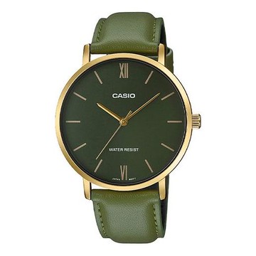 CASIO Quartz Waterproof Mens Dark Green Analog