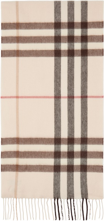 Burberry 米色 Check Cashmere 围巾