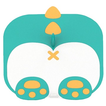 E.dot 屁屁造型防臭矽膠排水孔蓋 地漏墊  14 x 14cm  藍恐龍