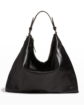 Ana Zip Leather Hobo Bag