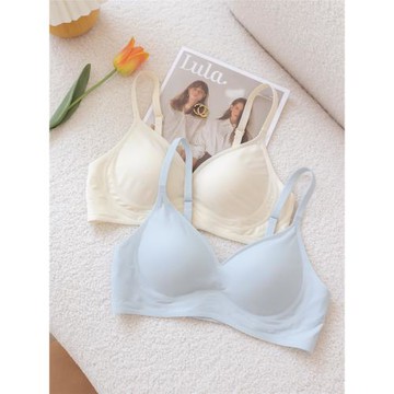 牛奶絲無痕無鋼圈內衣女小胸3D軟支撐睡眠文胸罩薄款涼感透氣