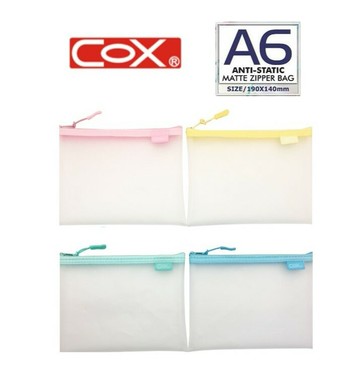 COX 三燕 8150H 霧面抗靜電 收納拉鍊袋 (A6) (不附名片袋) (EVA環保材質)【APP滿額下單4%點數(單一帳號最高1500點)】6/30止