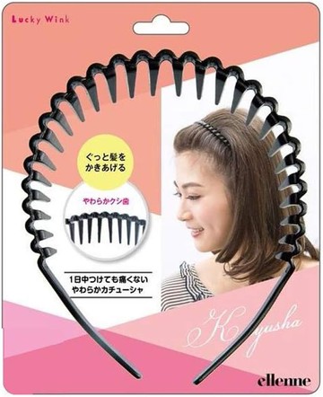 asdfkitty*日本 LUCKY 無痛髮箍 梳齒狀髮箍 波浪髮箍-洗臉.化妝.敷面膜.外出 都好用-日本正版台灣製
