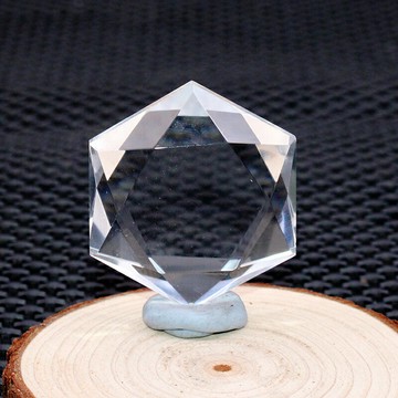 如鴻天然水晶原石星空六芒星擺件白水晶黑曜石生日禮物