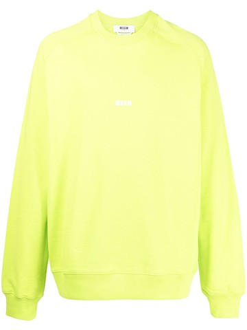 MSGM - logo-print cotton sweater - men - Cotton - M - Green