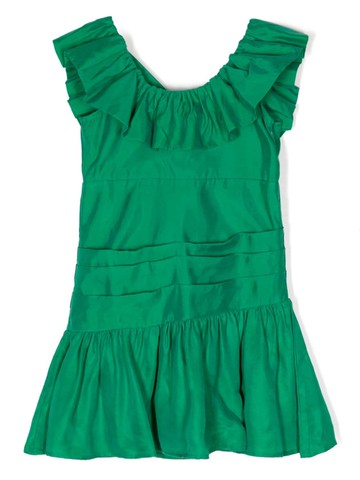 MARLO - Nutcracker ruffled minidress - kids - Viscose/Copper - 4-5 - Green
