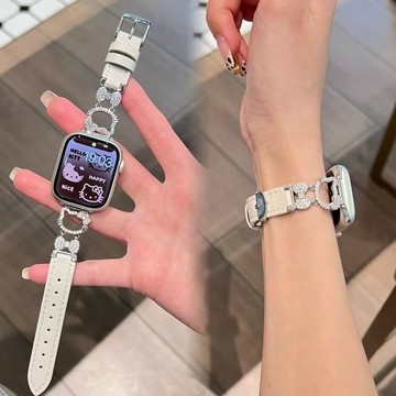 Kitty錶帶 蘋果錶帶🎀 kt適用ApplewatchS10/9可愛錶帶87654321凱蒂貓se iwatch手環
