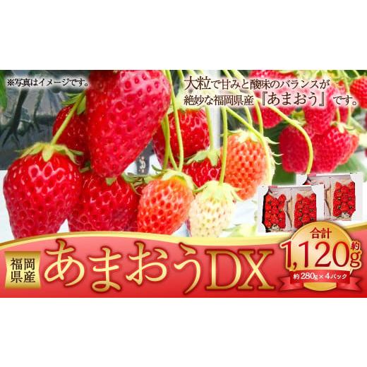 ふるさと納税 福岡県 岡垣町 あまおうDX 約280g×4パック 合計約1120g デラックス いちご 苺 果物