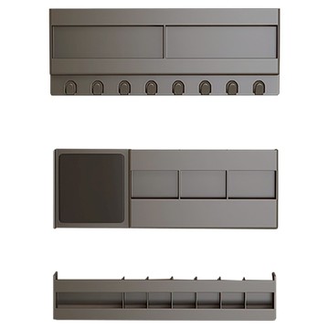 上手家居 分體式鏡櫃浴室收納置物架3件組  1套  28 x 3.5 x 5.5cm + 28 x 10 x 2cm + 28 x 10.5 x 2cm  灰色