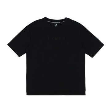 KANGOL 短T 黑色 落肩 開衩 繡花 短袖 中性 6625101520