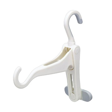 Aisen 曬衣架輔助掛勾 摺叠收納 携帶方便 止滑矽膠 不刮傷牆壁 360度旋轉  1個  White