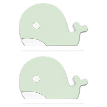好物良品 多用途免打孔家具防傾倒固定器 兒童安全防護必備  淺藍鯨魚  2個