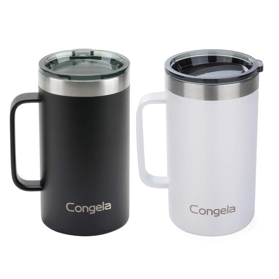 Congela 22oz 2Pack stainless steel insulated coffee mugs with Thick handle,