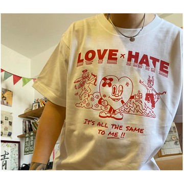 竹北 Goofing-off |夏季 天使與惡魔 Love& Hate 愛與恨 男女款 情侶款 重磅 純棉短袖T
