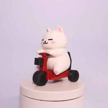 騎三輪車的3D列印貓公仔 – 可愛桌上擺設、療癒收藏禮物