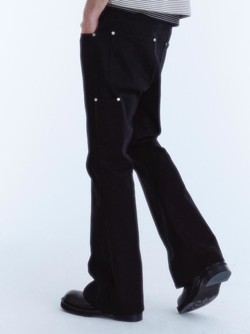Carpenter Cotton Flare Pants [Black]